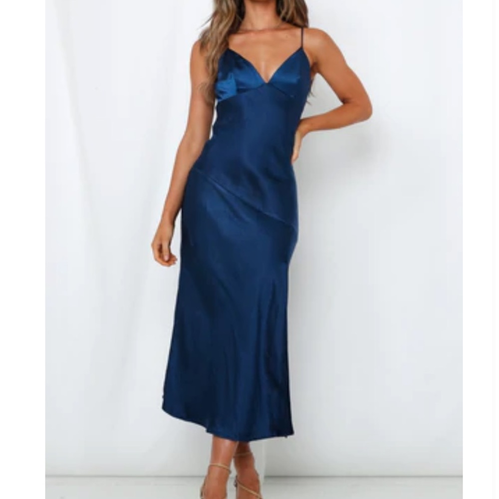 HelloMolly Navy Blue Midi Dress